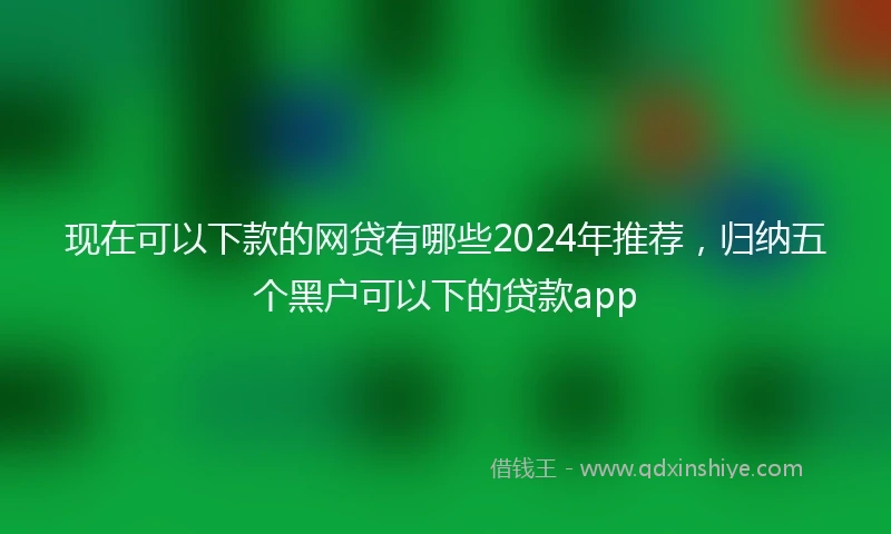 现在可以下款的网贷有哪些2024年推荐,归纳五个黑户可以下的贷款app