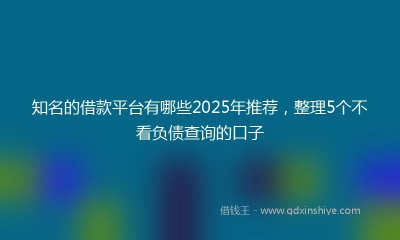 知名的借款平台有哪些2025年推荐，整理5个不看负债查询的口子