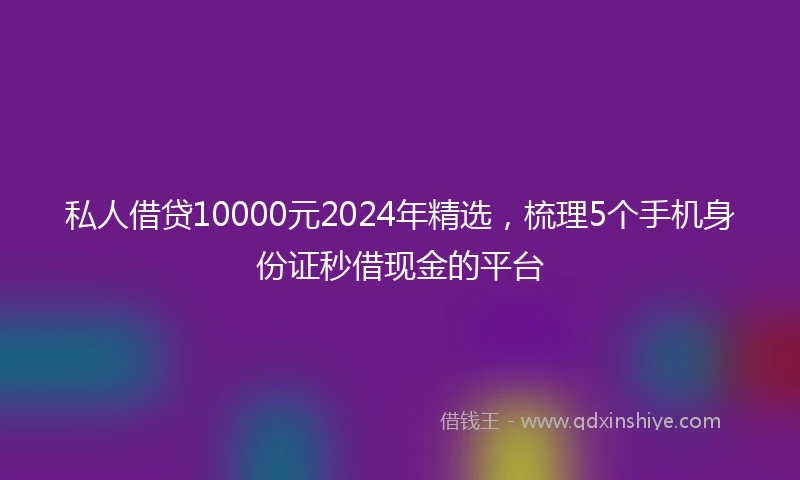 私人借贷10000元2024年精选，梳理5个手机身份证秒借现金的平台