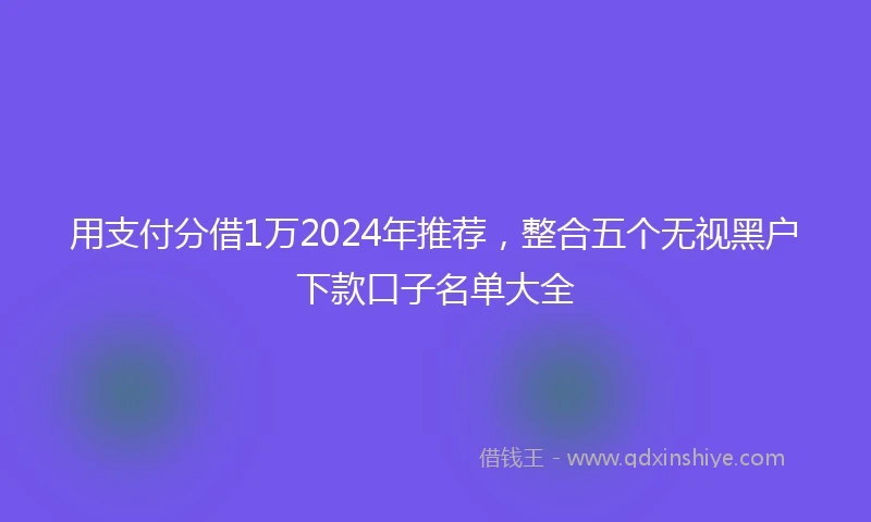 用支付分借1万2024年推荐，整合五个无视黑户下款口子名单大全