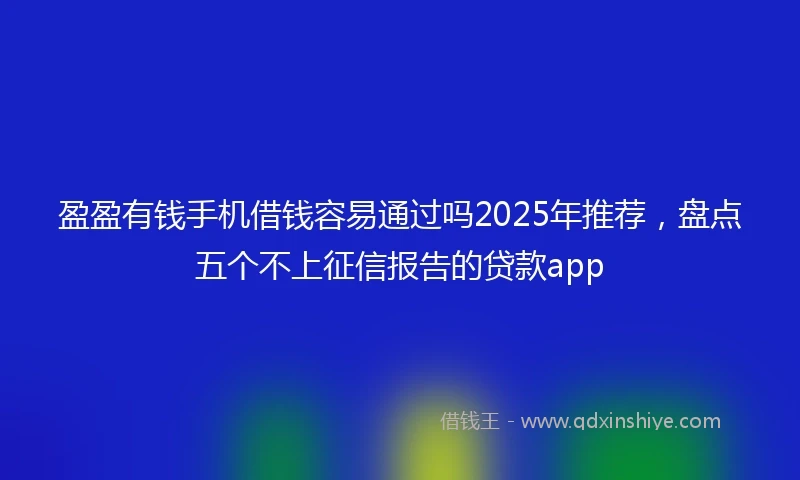 盈盈有钱手机借钱容易通过吗2025年推荐，盘点五个不上征信报告的贷款app