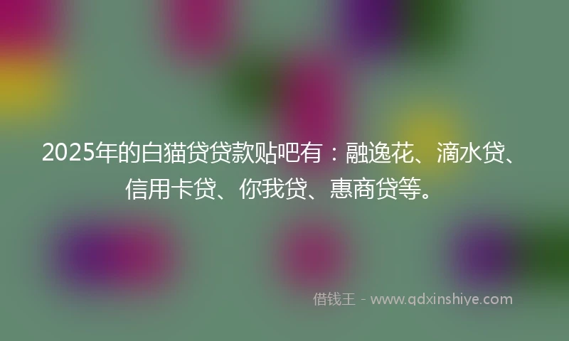 2025年的白猫贷贷款贴吧有：融逸花、滴水贷、信用卡贷、你我贷、惠商贷等。