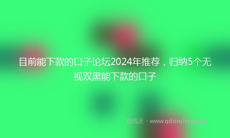 目前能下款的口子论坛2024年推荐，归纳5个无视双黑能下款的口子