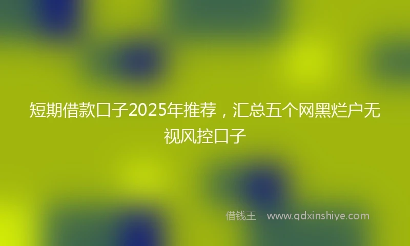 短期借款口子2025年推荐，汇总五个网黑烂户无视风控口子