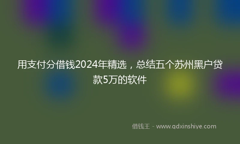 用支付分借钱2024年精选，总结五个苏州黑户贷款5万的软件