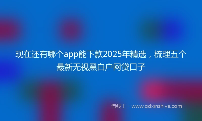现在还有哪个app能下款2025年精选，梳理五个最新无视黑白户网贷口子