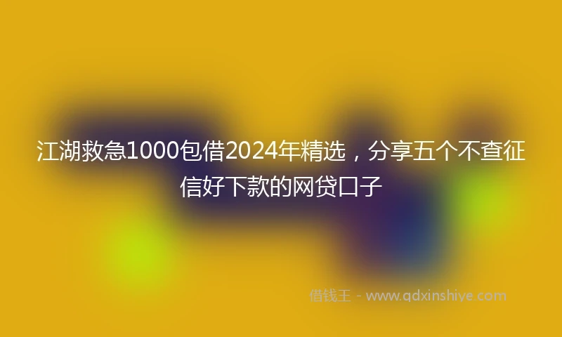 江湖救急1000包借2024年精选，分享五个不查征信好下款的网贷口子