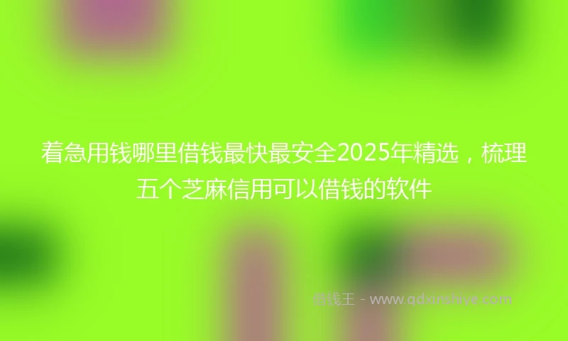 着急用钱哪里借钱最快最安全2025年精选，梳理五个芝麻信用可以借钱的软件