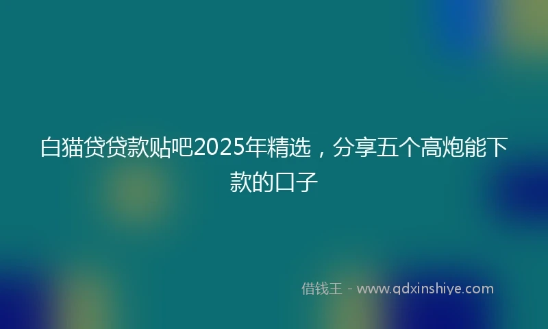 白猫贷贷款贴吧2025年精选，分享五个高炮能下款的口子