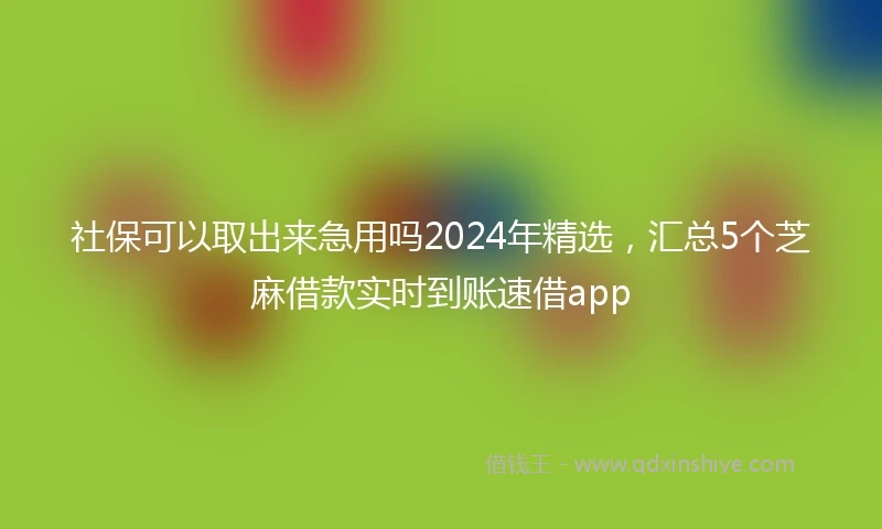 社保可以取出来急用吗2024年精选，汇总5个芝麻借款实时到账速借app