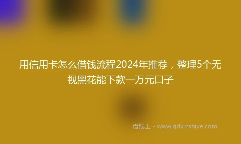 用信用卡怎么借钱流程2024年推荐，整理5个无视黑花能下款一万元口子