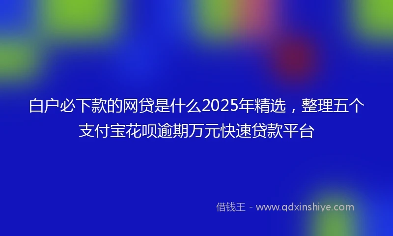 白户必下款的网贷是什么2025年精选，整理五个支付宝花呗逾期万元快速贷款平台