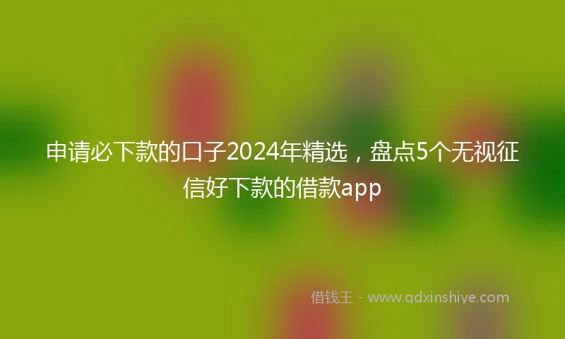 申请必下款的口子2024年精选，盘点5个无视征信好下款的借款app
