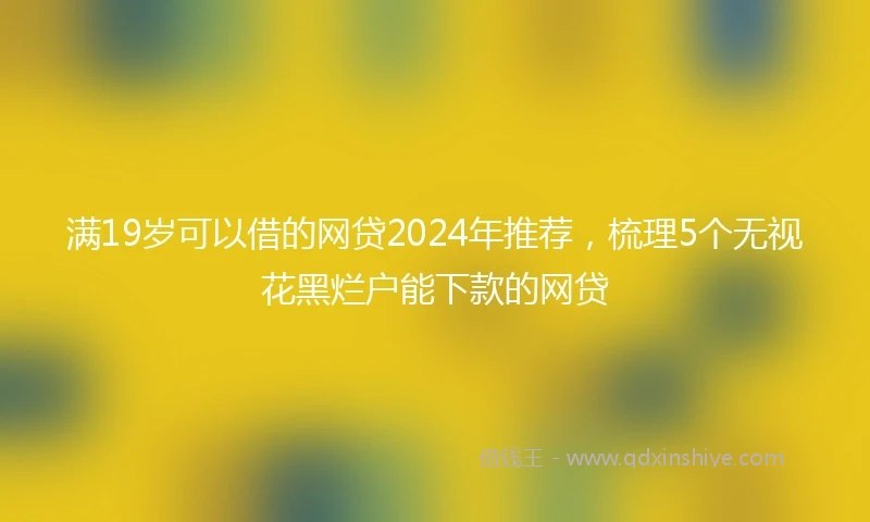 满19岁可以借的网贷2024年推荐，梳理5个无视花黑烂户能下款的网贷