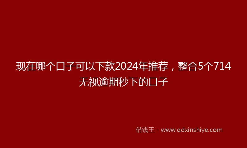 现在哪个口子可以下款2024年推荐，整合5个714无视逾期秒下的口子