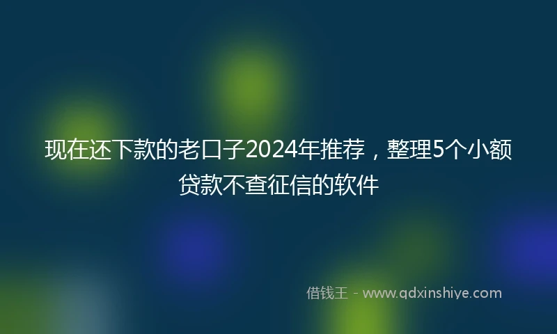 现在还下款的老口子2024年推荐，整理5个小额贷款不查征信的软件