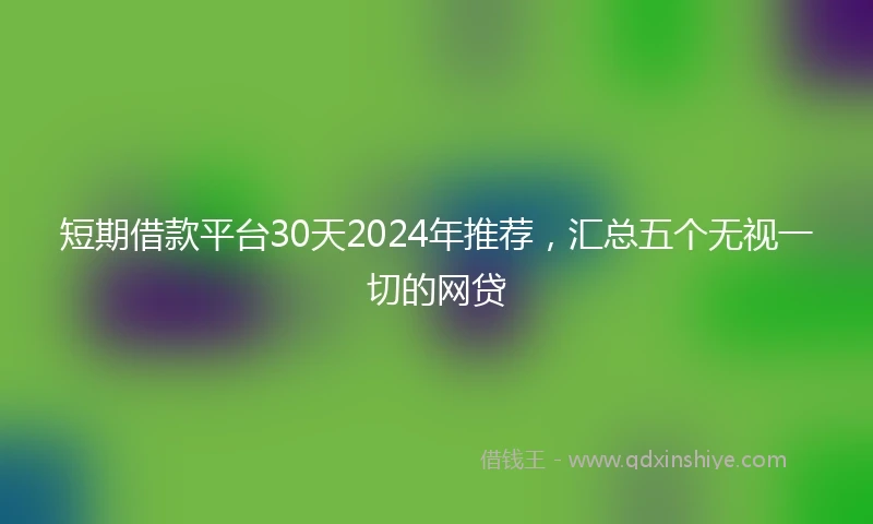 短期借款平台30天2024年推荐，汇总五个无视一切的网贷