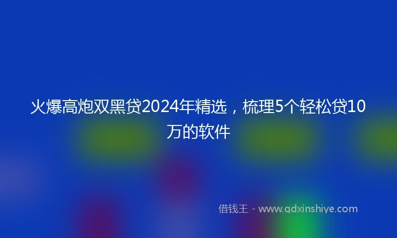 火爆高炮双黑贷2024年精选，梳理5个轻松贷10万的软件