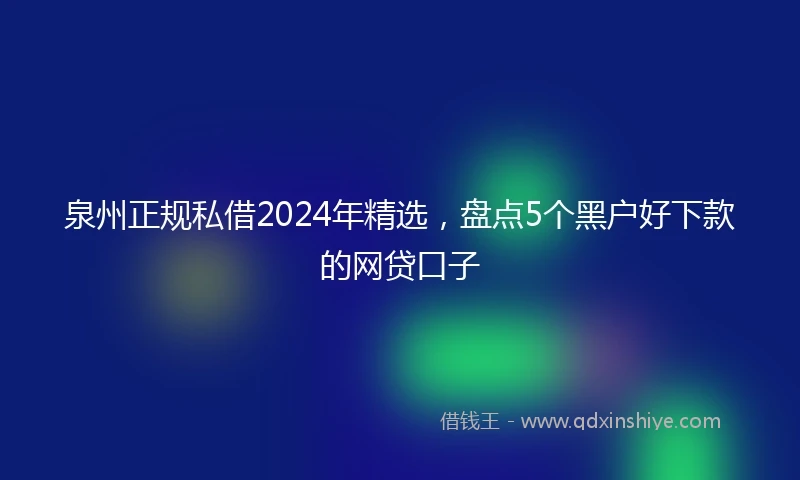 泉州正规私借2024年精选，盘点5个黑户好下款的网贷口子