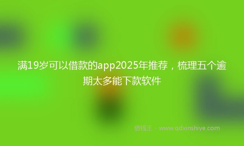 满19岁可以借款的app2025年推荐，梳理五个逾期太多能下款软件