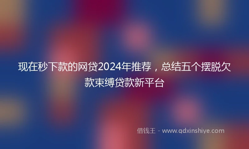 现在秒下款的网贷2024年推荐，总结五个摆脱欠款束缚贷款新平台