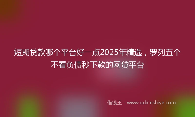 短期贷款哪个平台好一点2025年精选，罗列五个不看负债秒下款的网贷平台