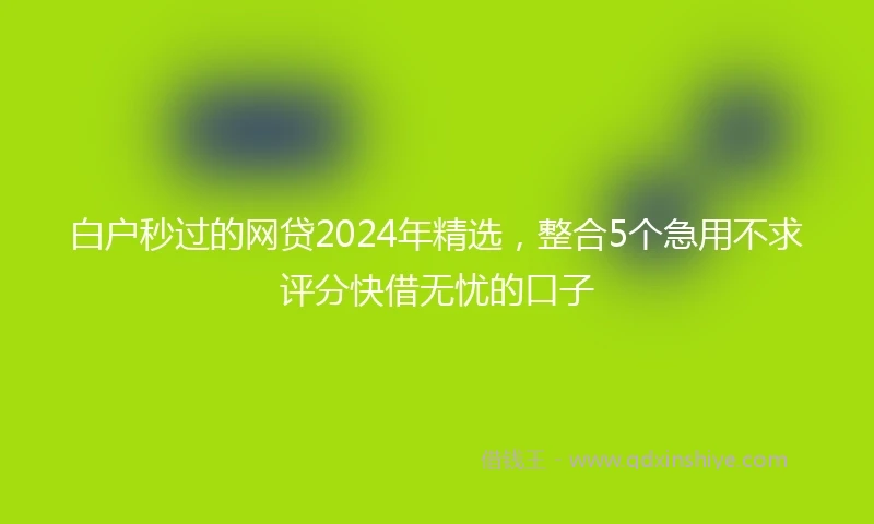 白户秒过的网贷2024年精选，整合5个急用不求评分快借无忧的口子