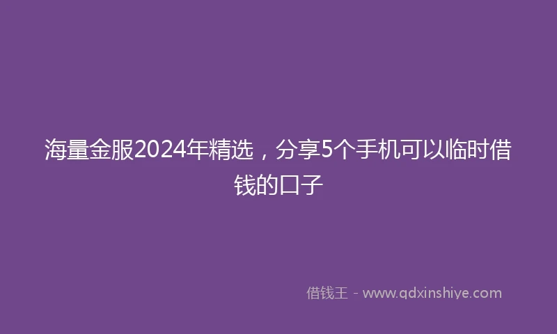 海量金服2024年精选，分享5个手机可以临时借钱的口子