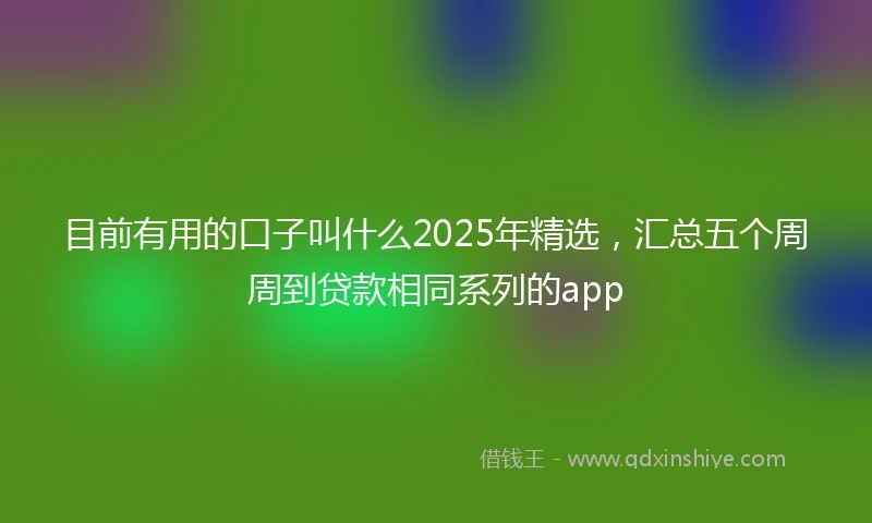 目前有用的口子叫什么2025年精选，汇总五个周周到贷款相同系列的app