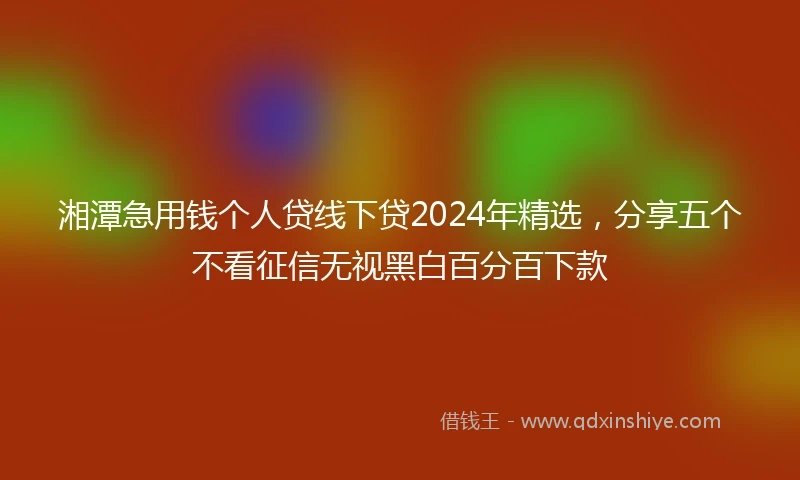 湘潭急用钱个人贷线下贷2024年精选，分享五个不看征信无视黑白百分百下款