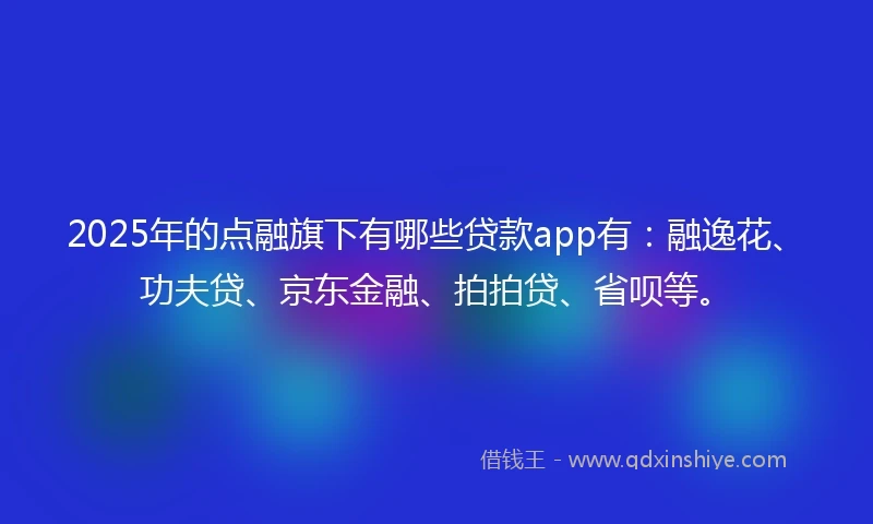 2025年的点融旗下有哪些贷款app有：融逸花、功夫贷、京东金融、拍拍贷、省呗等。