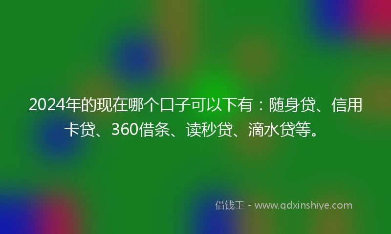 2024年的现在哪个口子可以下有：随身贷、信用卡贷、360借条、读秒贷、滴水贷等。