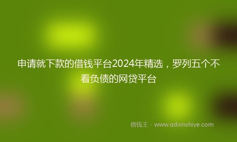 申请就下款的借钱平台2024年精选，罗列五个不看负债的网贷平台