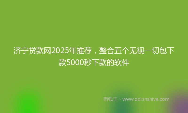 济宁贷款网2025年推荐，整合五个无视一切包下款5000秒下款的软件