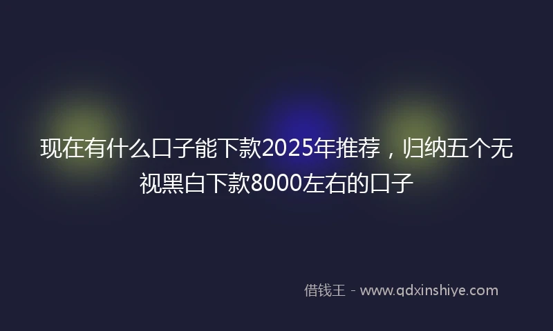 现在有什么口子能下款2025年推荐，归纳五个无视黑白下款8000左右的口子