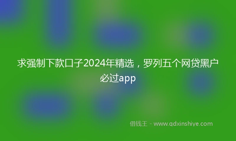 求强制下款口子2024年精选,罗列五个网贷黑户必过app
