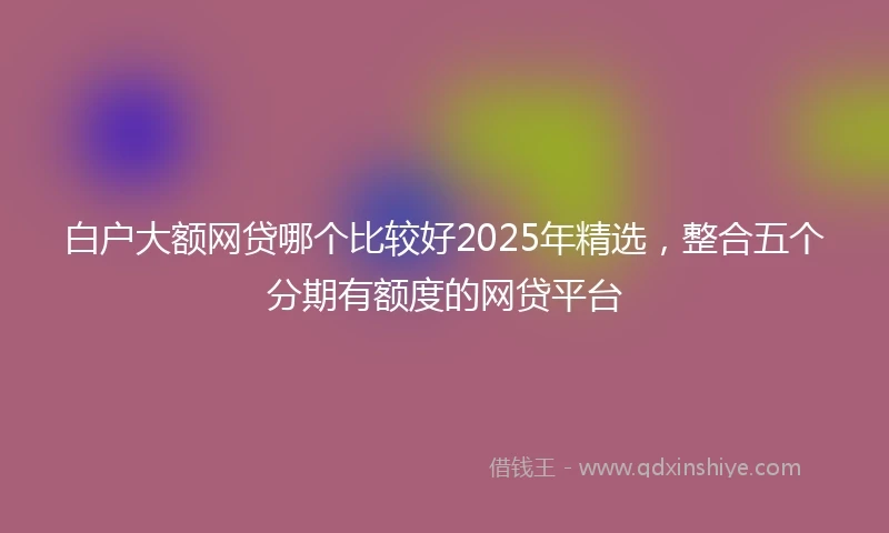 白户大额网贷哪个比较好2025年精选，整合五个分期有额度的网贷平台