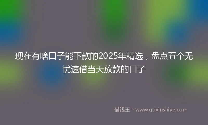 现在有啥口子能下款的2025年精选，盘点五个无忧速借当天放款的口子