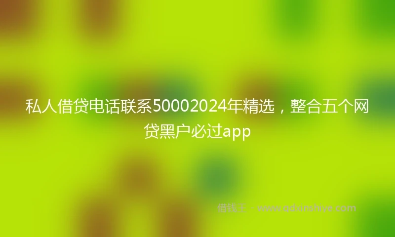 私人借贷电话联系50002024年精选，整合五个网贷黑户必过app