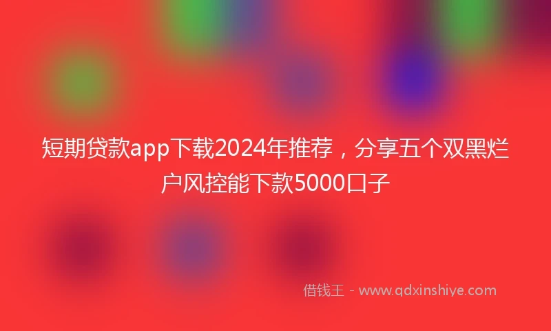 短期贷款app下载2024年推荐，分享五个双黑烂户风控能下款5000口子