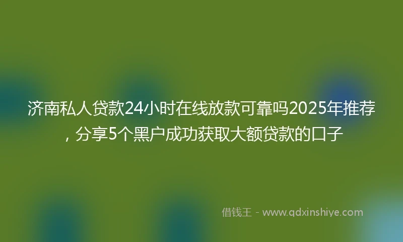 济南私人贷款24小时在线放款可靠吗2025年推荐，分享5个黑户成功获取大额贷款的口子