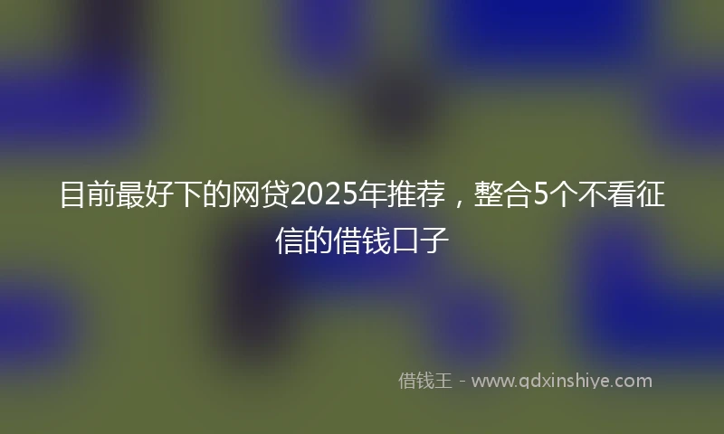 目前最好下的网贷2025年推荐，整合5个不看征信的借钱口子