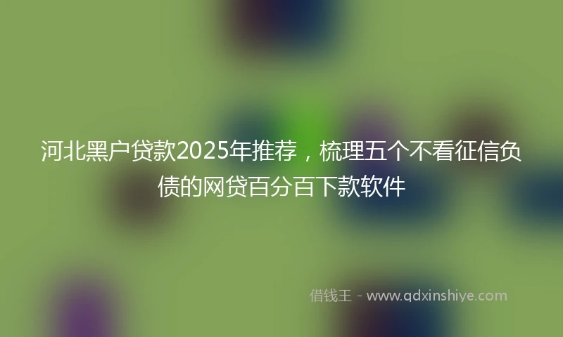 河北黑户贷款2025年推荐，梳理五个不看征信负债的网贷百分百下款软件