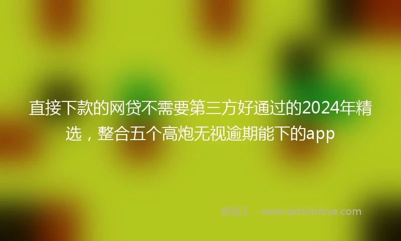 直接下款的网贷不需要第三方好通过的2024年精选，整合五个高炮无视逾期能下的app