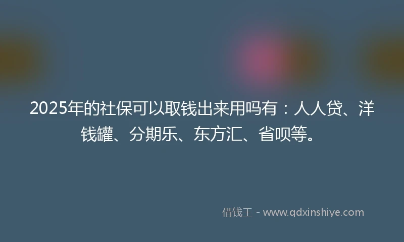2025年的社保可以取钱出来用吗有：人人贷、洋钱罐、分期乐、东方汇、省呗等。