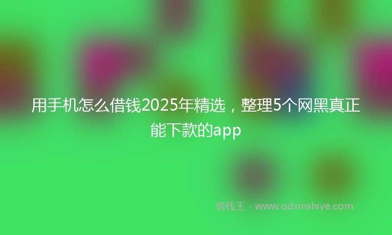 用手机怎么借钱2025年精选,整理5个网黑真正能下款的app