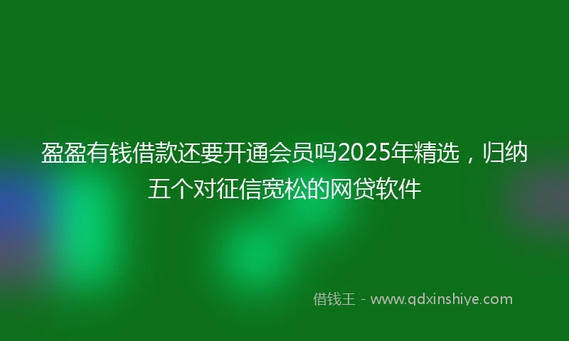 盈盈有钱借款还要开通会员吗2025年精选，归纳五个对征信宽松的网贷软件