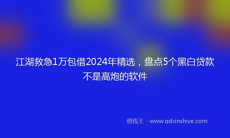 江湖救急1万包借2024年精选，盘点5个黑白贷款不是高炮的软件