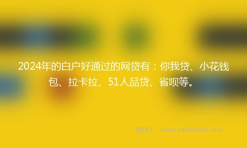 2024年的白户好通过的网贷有：你我贷、小花钱包、拉卡拉、51人品贷、省呗等。