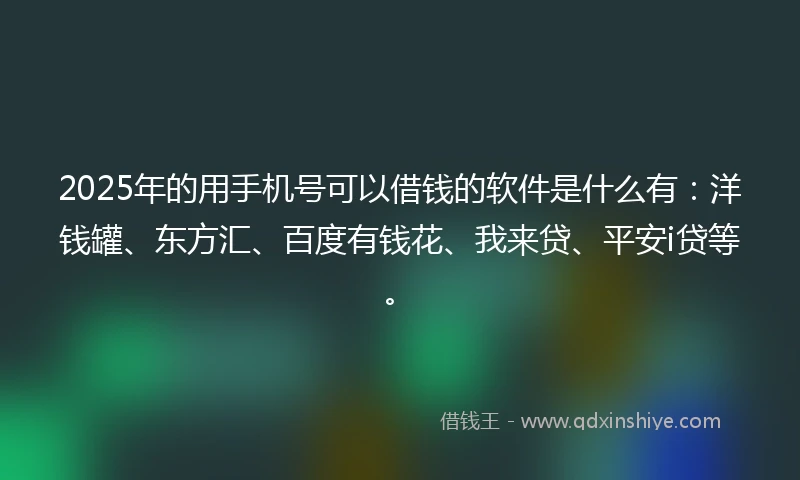 2025年的用手机号可以借钱的软件是什么有：洋钱罐、东方汇、百度有钱花、我来贷、平安i贷等。